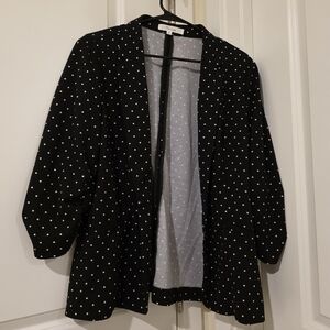 89th & Madison Black and White Polka Dot Blazer